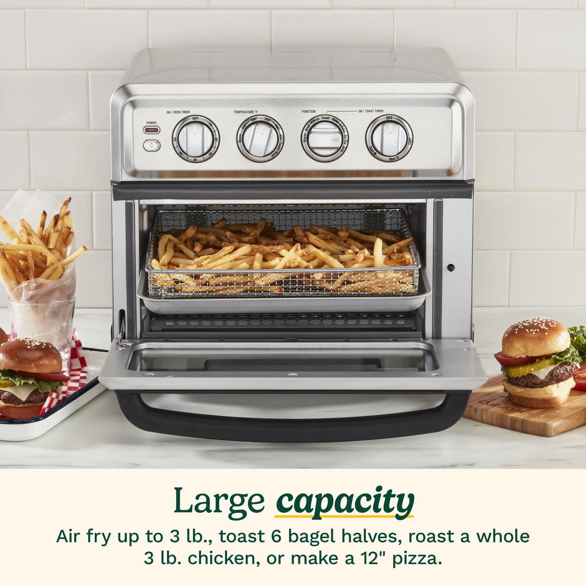Cuisinart Air Fryer + Convection Toaster Oven, 8-in-1 Oven with Bake, Grill, Broil & Warm Options